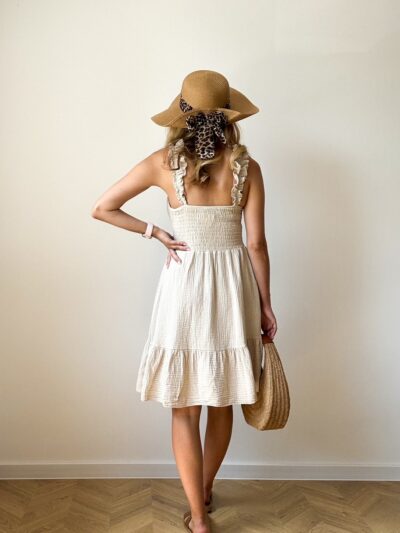 SUKIENKA MUŚLINOWA FANTASY - BEŻOWA