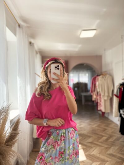 T-SHIRT LASER - RÓŻOWY