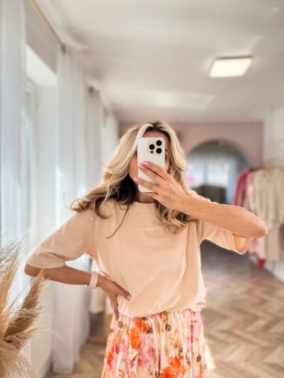 T-SHIRT MINIMAL - BEŻOWY