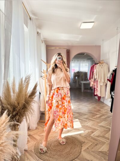 SPÓDNICA MAJA - POMARAŃCZOWA