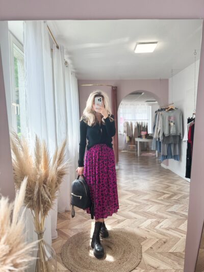 SPÓDNICA SABINA - FUKSJOWA PANTERA