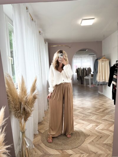 SPODNIE MOMO - CAMELOWE